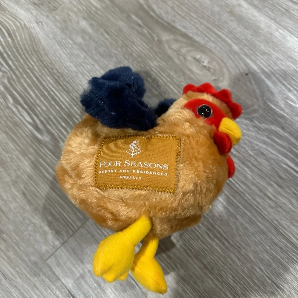 Four Seasons Plush Chicken Bird Toy - Brown, Yellow, and Red